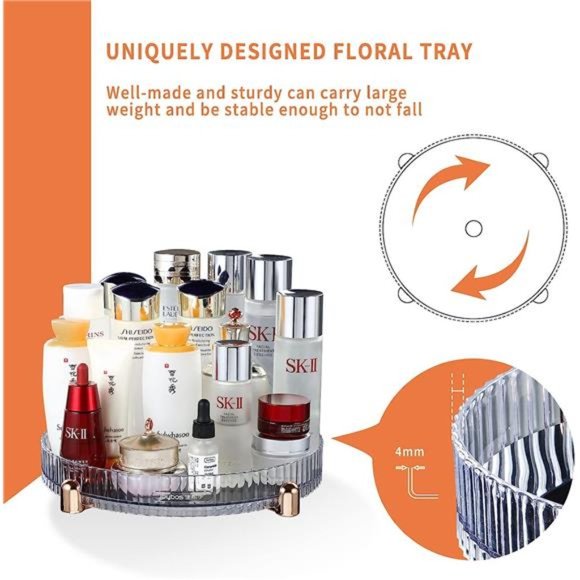 Makeup Perfumes Organizer for Lotions Skin Care,360 Rotating Cosmetics Display - Picture 4 of 6